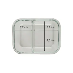 Lot de 2 boîtes à repas en verre avec deux compartiments 1000 ml Fackelmann Move