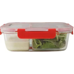 Lot de 2 boîtes à repas en verre avec deux compartiments 1000 ml Fackelmann Move