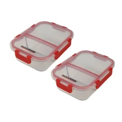 Lot de 2 boîtes à repas en verre avec deux compartiments 1000 ml Fackelmann Move