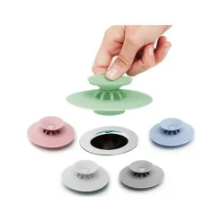Lot de 5 bouchons de vidange en silicone pour baignoire, évier, douche