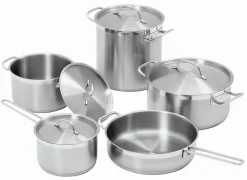 Lot de 5 Casseroles Acier compatibles induction - Bartscher