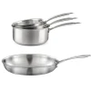Lot de 3 casseroles inox 16/18/2 0cm et 1 poêle inox 32 cm Inox - Gourmet par Cuisinox