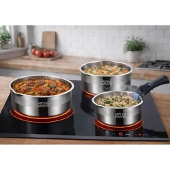 Lot de 3 casseroles inox manche amovible Arthur Martin AM3456
