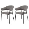 Lot de 2 chaise mobili rebecca en plastique non pliable H. 82.5 cm interieur gris