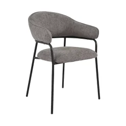 Lot de 2 chaise mobili rebecca en plastique non pliable H. 82.5 cm interieur gris