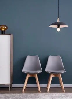 Lot de 6 chaise teeno interieur non empilable non pliable en bois H. 83 cm gris