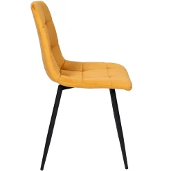 Lot De 4 Chaises - Home Deco Factory - Mateo - Confortables - Jaune Moutarde