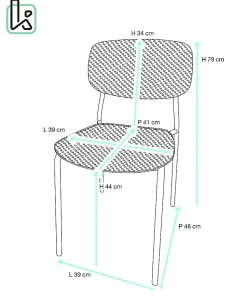 Lot de 4 chaises de cuisine empilables aza (blanc)