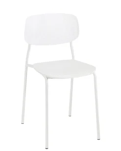 Lot de 4 chaises de cuisine empilables aza (blanc)