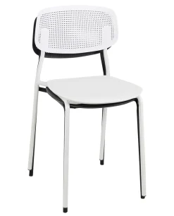 Lot de 4 chaises de cuisine empilables aza (noir)