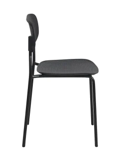 Lot de 4 chaises de cuisine empilables aza (noir)