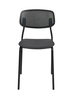 Lot de 4 chaises de cuisine empilables aza (noir)