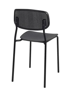 Lot de 4 chaises de cuisine empilables aza (noir)
