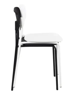 Lot de 4 chaises de cuisine empilables aza (noir)