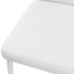 Lot de 4 chaises de salle à manger rembourrées en matériau synthétique blanc
