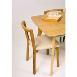 Lot de 2 Chaises Design "Cee" 75cm Chêne & Blanc