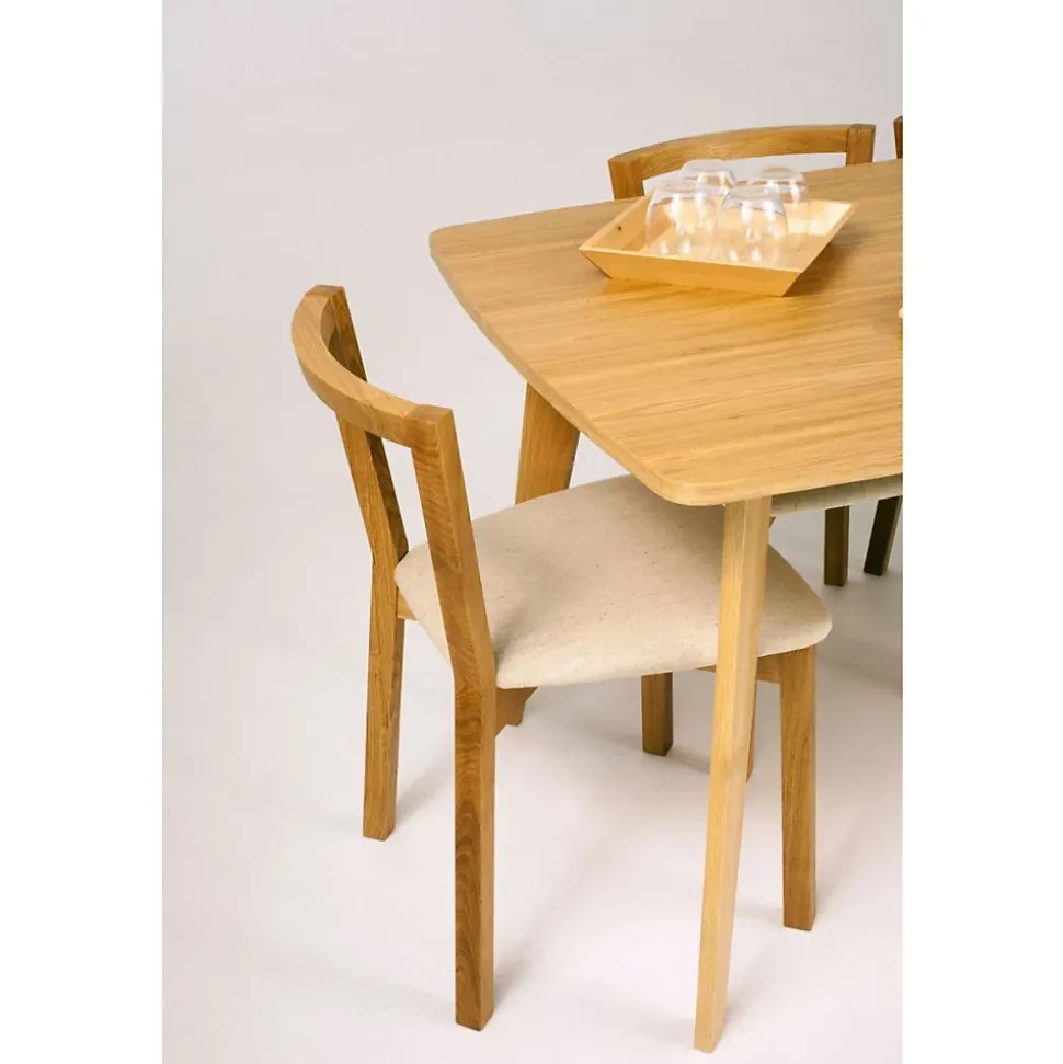 Lot de 2 Chaises Design "Cee" 75cm Chêne & Blanc