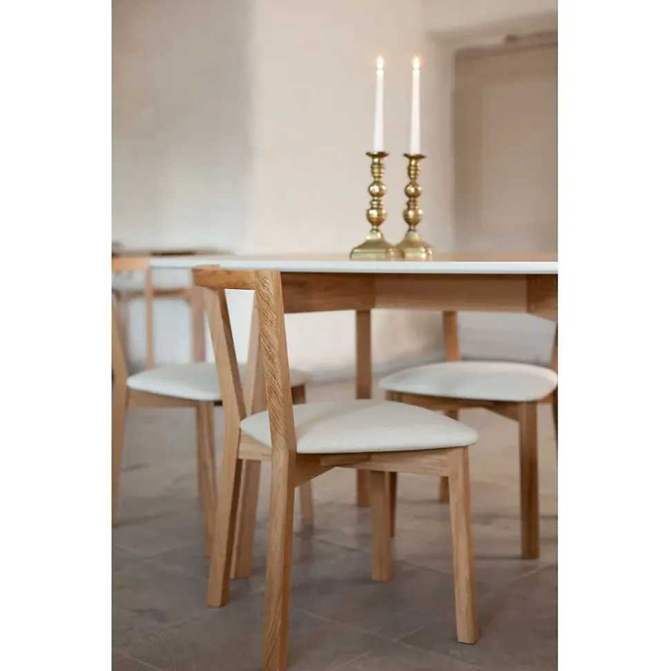 Lot de 2 Chaises Design "Cee" 75cm Chêne & Blanc