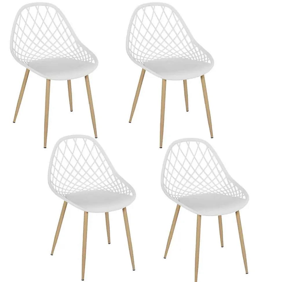Lot de 4 Chaises Design "Malaga" 80cm Blanc