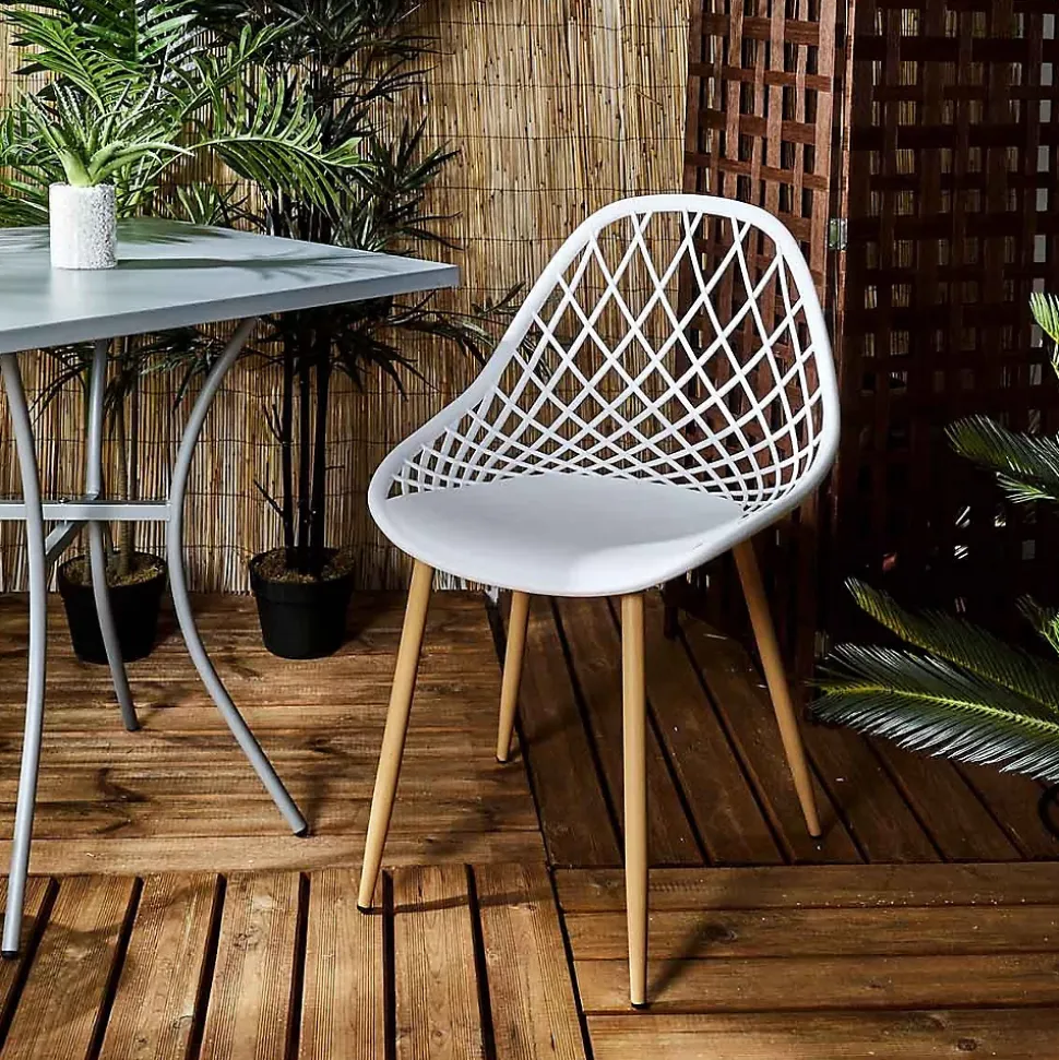 Lot de 4 Chaises Design "Malaga" 80cm Blanc