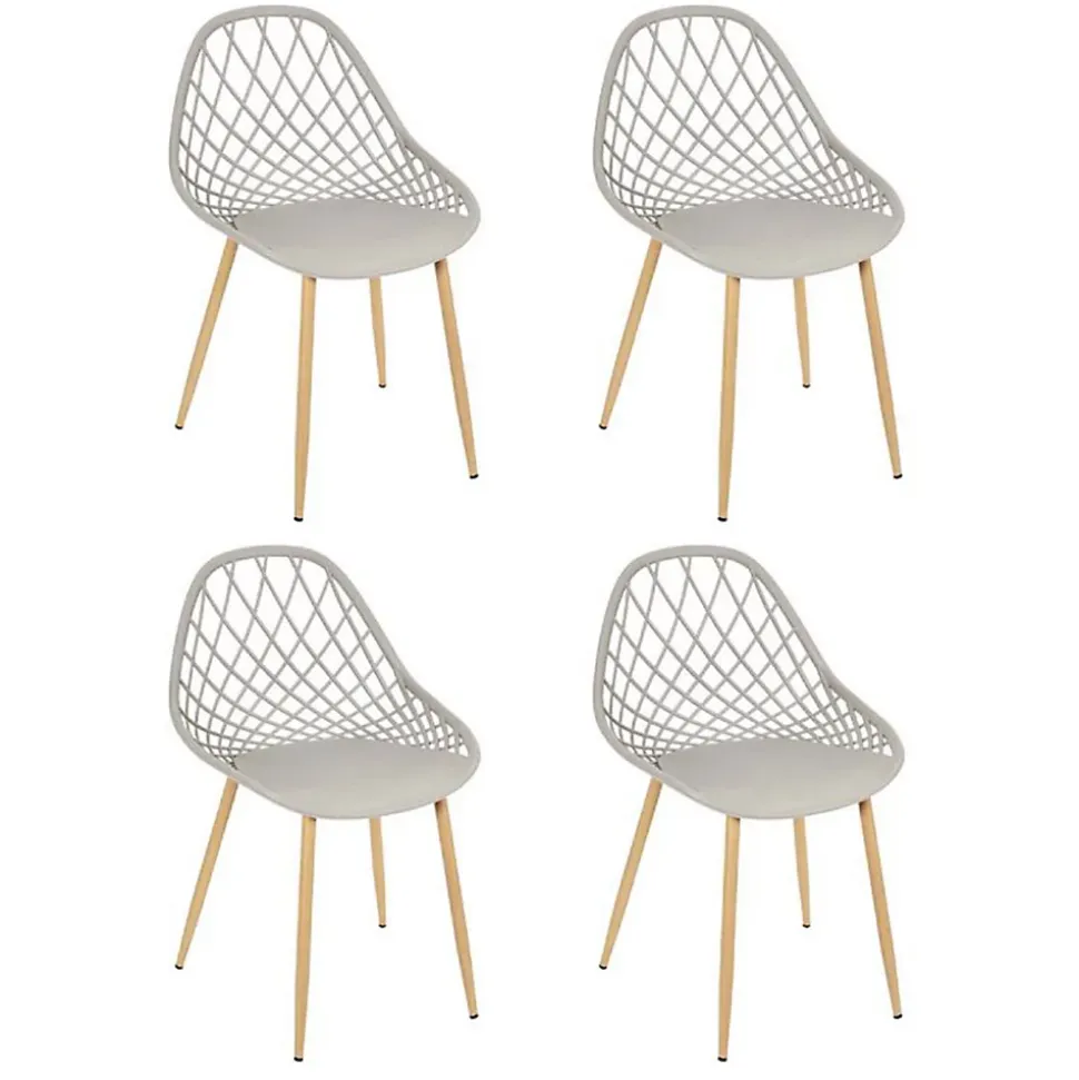 Lot de 4 Chaises Design "Malaga" 80cm Taupe