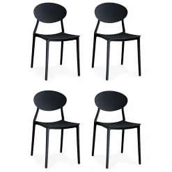 Lot de 4 Chaises Design "Tojal" 81cm Noir