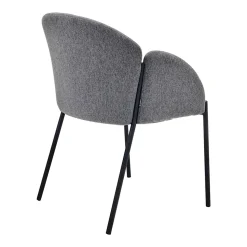 Lot de 2 chaises en acier et tissu gris anthracite Oviala