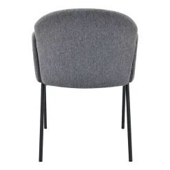 Lot de 2 chaises en acier et tissu gris anthracite Oviala