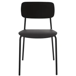 Lot de 2 chaises en acier et plastique noires Oviala