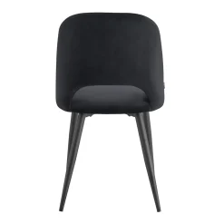Lot de 2 chaises en acier et velours noir Oviala