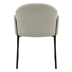 Lot de 2 chaises en acier et tissu beige Oviala