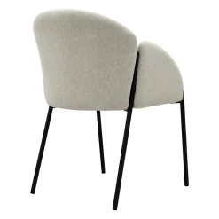 Lot de 2 chaises en acier et tissu beige Oviala