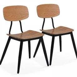 Lot de 2 chaises en bois Oviala