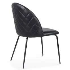 Lot de 4 chaises en textile enduit noir Oviala