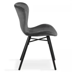 Lot de 2 chaises en velours gris anthracite Oviala