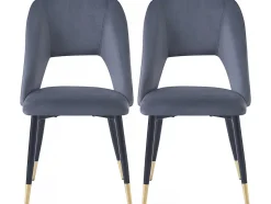Lot de 2 chaises en velours 