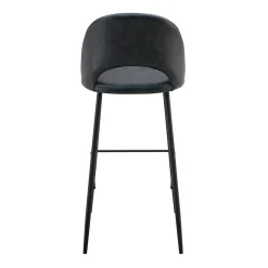 Lot de 2 chaises hautes en métal et textile enduit noir Oviala