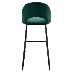 Lot de 2 chaises hautes en métal et velours vert Oviala