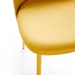 Lot de 4 chaises Kana moutarde, pieds en métal et assise rembourrée