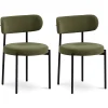 Lot de 2 chaises modernes IRIS velours côtelé kaki