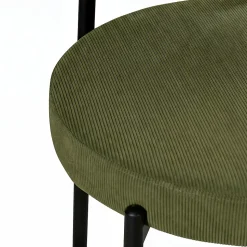 Lot de 2 chaises modernes IRIS velours côtelé kaki