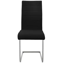 Lot de 4 chaises pied luge noir en simili cantilever à dossier haut pour salon