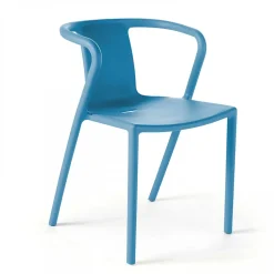 Lot de 4 chaises plastique bleu Oviala