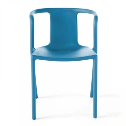 Lot de 4 chaises plastique bleu Oviala