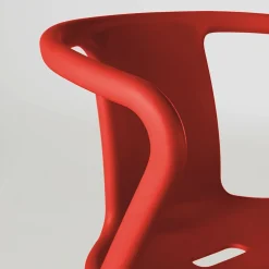 Lot de 4 chaises plastique rouge Oviala