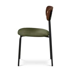 Lot de 2 chaises scandinaves OLIVIA velours côtelé kaki