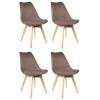 Lot de 4 Chaises Scandinave "Coquil" 81cm Taupe