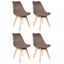 Lot de 4 Chaises Scandinave "Coquil" 81cm Taupe