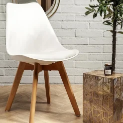 Lot de 4 Chaises Scandinave "Coquil" 81cm Blanc