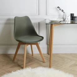 Lot de 4 Chaises Scandinave "Skansen" 81cm Kaki